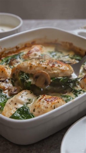 🥘 Weight Watchers Chicken Spinach & Mushroom Low-Carb Oven Dish #healthyrecipesforweightloss