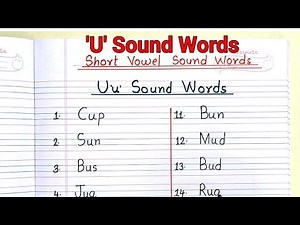 Short u sound words | u sound words |20 u sound words | cvc words | u sound cvc words