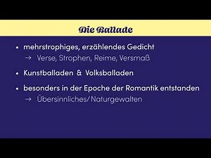 Ballade – Überblick einfach erklärt | sofatutor