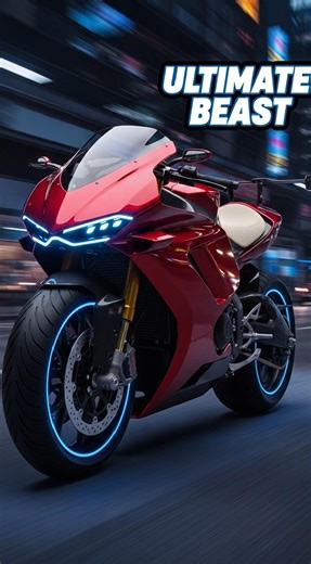 Supercar Style Motorcycle 🔥 | Futuristic Red Hyper Bike Concept