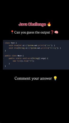𝑪𝒐𝒅𝒆 𝒘𝒊𝒕𝒉 𝑯𝒂𝒇𝒔𝒂 👩‍💻 on Instagram: "Comment your answer 👇 Like if you agree ❤️ Double tap if you relate 🔥 Follow for more 🤌 . . . . . . . . . #Java#codingfun#dailycoding#dailycode#reelsfordevs#likesharecomment#savethispost#shareifyouagree#doubletabifyourelate#instagrowth#explore#igreach#viralvideo#foryou#instadaily#viralreels#explorepage#instaviral"