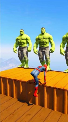 GTA 5 Rainbow Red Vs Pink & yellow Spiderman Jumping Into Pool (Euphoria Physics/Ragdolls) #shorts