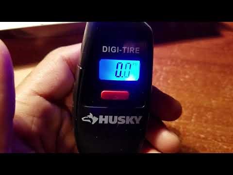 Checking tire pressure with a digital gauge
