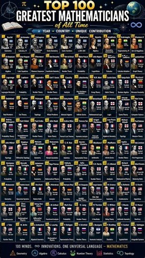 Top 100 Greatest Mathematicians Ever 🌍 Genius Minds That Changed the World! #mathematician