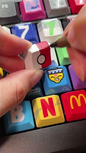 Drawing Pokemon ball on the keyboard 🎊 What's next? #art #tiktok #trending #shorts #pokemon #keycaps