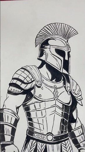 How to draw A Gladiator for beginners #artwork #painting #drawing #viralshorts