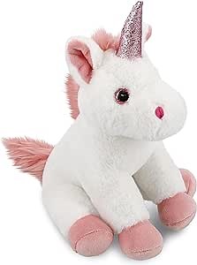 DolliBu Plush White Unicorn Stuffed Animal - Soft Huggable Unicorn, Adorable Playtime Unicorn Plush Toy, Cute Fantasy Cuddle Gifts for Kids and Adults - 9 Inches