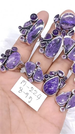 silver jewelry rings with natural stones