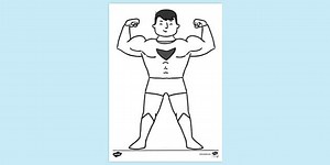 Strong Superhero Colouring Sheet