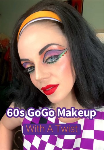 60s Gogo Makeup Tutorial with a Colorful Twist