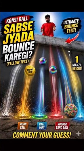 Moon Ball v Rubber Band Ball: Ultimate Bounce Test! Kaun Jeetega? #shorts #experiements #viral #vlog