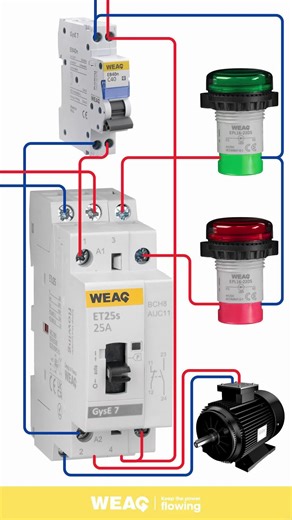 Modular Contactor Pro: Dual Indicator Motor System. #ModularContactor #ManualContactor #AutoContactor #DinRailContactor #iCTContactor #ElectricalContactor #SmartHomeContactor #2PolesContactor