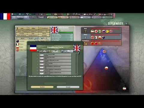 Hearts of Iron III Gameplay footage - France & Diplomacy