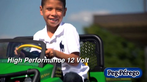 Peg Perego John Deere Gator XUV Extra-Large 12 Volt Ride-on, Durable Design for Kids 3-8, Green