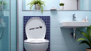 Funny Cock Toilet Stickers, Whoa Nice Toilet Sticker Decal, Waterproof Removable Toilet Seat Decals with Funny Quotes, Wall Art for Restroom Door Decor ﻿