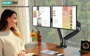 Watch MOUNT PRO Heavy dual monitor arm display on Amazon Live