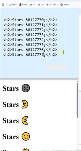 HTML Stars Emoji Example #htmlemoji #htmltutorial #htmlelements