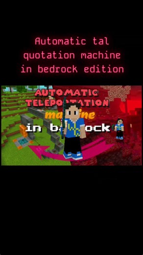 automatic teleportation machine in bedrock #minecaft😊