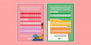 OCR GCSE English Grade Boundaries Literature and Language A4 Display Poster