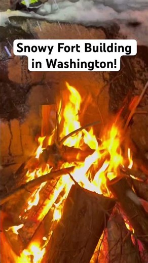 We built a huge fort in the snow in Washington!! #snow #snowfort #washington