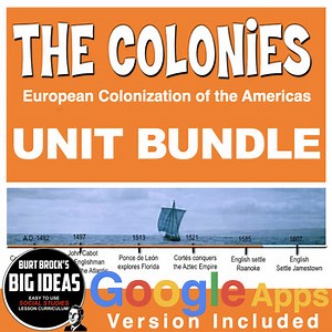 13 Colonies Unit (American Colonies) PPTs,  Guided Notes, Worksheets, GoogleApps