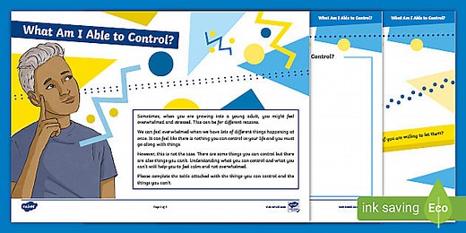 What Am I Able to Control? Worksheet