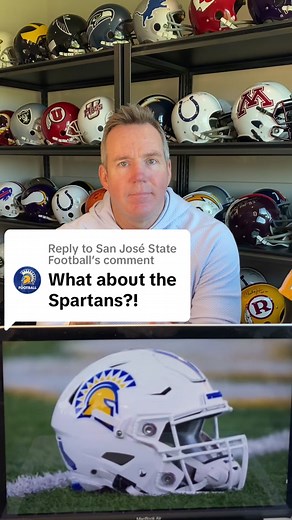 Replying to @San José State Football San Jose State Spartans helmets and their 29 day road trip. #sanjosestateuniversity #hookedonhelmets #fyp