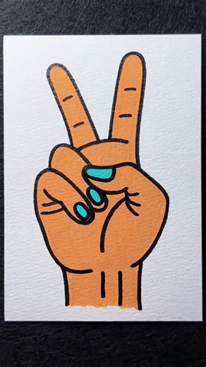 DrowDrop on Instagram: "Peace Hand Sign Drawing ✌️ Cool & Easy Art #Shorts #PeaceSign #HandDrawing #CoolArt #KidsArt"