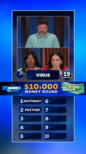Are they headed toward a win—or way off course? Catch up on yesterday’s nail-biting FINAL round of #25WordsorLess where our contestants play for the grand prize of $10,000! #25wordsorless #gameshow #meredithvieira #wordgame #boardgame | 25 Words or Less