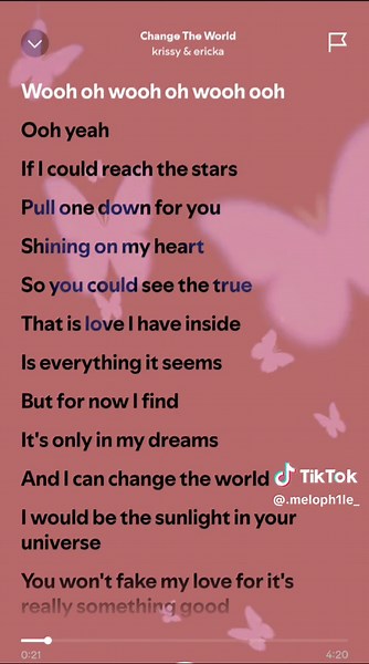 Change The World Lyrics by Krissy & Ericka
