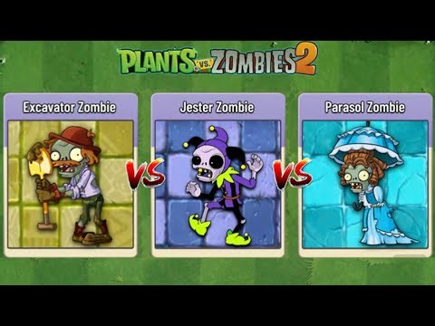 3 zombies Jester Vs Excavator vs Parasol Zombies - Pvz 2 Zombie vs Zombie