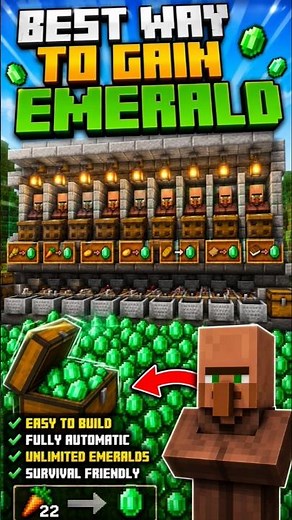 best way to get emerald in Minecraft #viral #minecraft #gaming #youtubeshorts #shorts