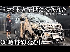 【洗車】10年間放置ペットと子供に汚された室内「トヨタ アルファード」を室内外装まで徹底洗車で甦らせる car detailing toyota alphard