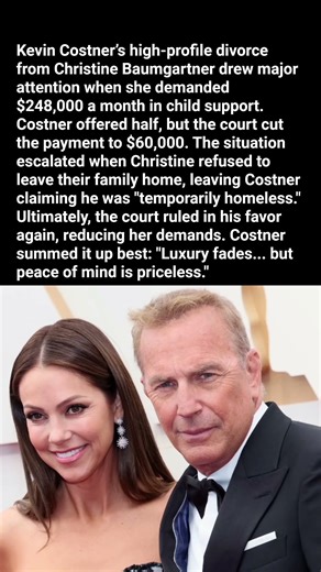 Hollywood Divorce Shocker: Kevin Costner’s $60K Child Support Win#shorts #viral