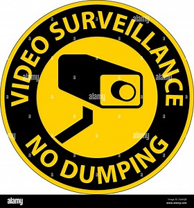 Caution Sign Video Surveillance, No Dumping Stock Vector Image & Art - Alamy