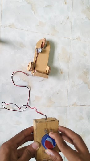 how to make remote control car with cardboard with dc motor #mkr4technology