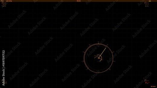 Hud interface animation displaying real-time data on screen for navigation and monitoring purposes in a digital setup
