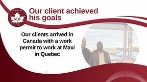 Congratulations! We would like to share with you the arrival of our client. He has obtained a work permit under the Temporary Foreign Worker Program to work at Maxi, in Quebec. We wish him much success and a good life in Canada. #cometocanada #workincanada #immigrationconsultant | AOF Immigration Canada