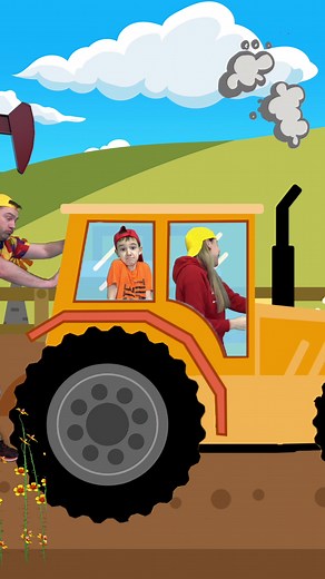 Funny Animated Tractor Adventures in a Flower Field