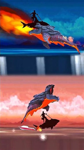 "Pyro Shark 🦈 with Flame 🔥 = Disaster 💥" #hungryshark #shorts #viral