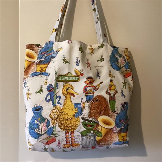 Sesame Street Muppets Inc. Licensed Rare Fabric Handmade Tote Bag - Toy Bag, Nappy Bag, Carry on Luggage/ Travel - Overnight. - Etsy