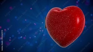 Opening heart viral 3d meme animation. Cute beloved valentine sparkling heart opening and showing green screen surface, so that user can add own text or images to show their attachment.
