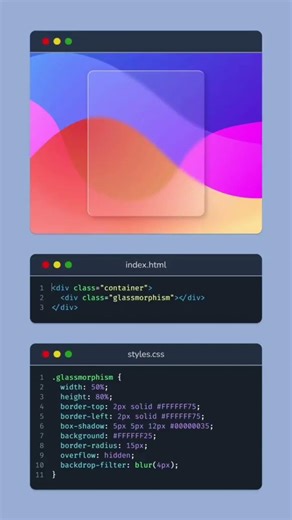 ✨ Glassmorphism Magic with Pure CSS 💎 | Modern UI Design 🎨