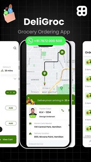 6 App Template | Multi-Vendor Grocery Delivery App | eCommerce App | DeliGroc | +91 7672 000 500