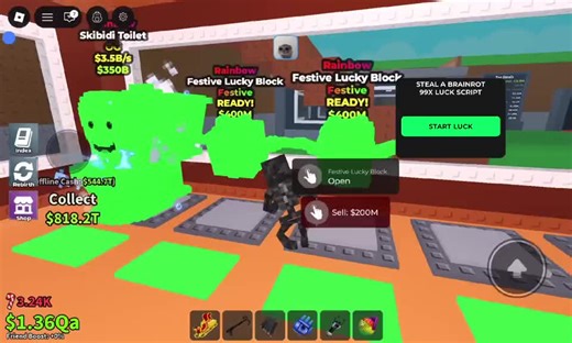 LATEST 99 LUCK SCRIPT🍀 Steal a brainrot ‎#roblox #stealabrainrot #script #sab #fyp