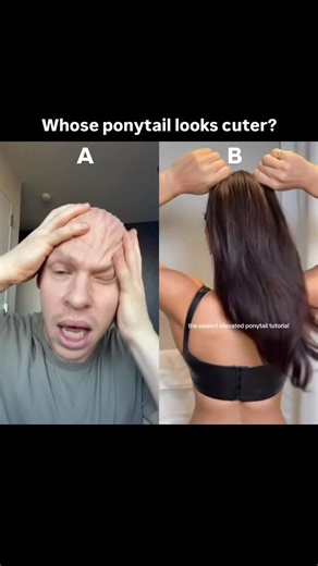 Ben Russell-Lynch on Instagram: "Mine ponytail is more advanced… 🤷‍♀️🥹❤️ #hair #hairstyles #funny #comedy #viral #benrl #brl #reels #funnyreels #reelsinstagram #tiktok #instafunny #bald #hairgoals #friends #silly"