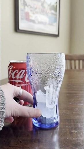 Coca-Cola Can Pour Into Branded Coke Glass • Classic Fizz ASMR 🥤✨