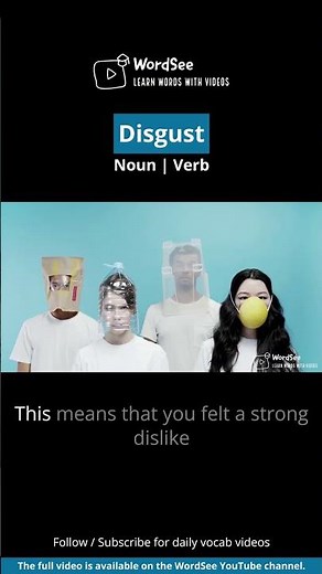 Learn the word disgust in one minute - Improve your English vocabulary with real world examples
