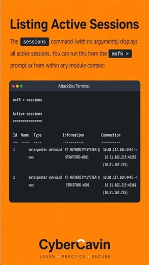 Metasploit "sessions": Manage Active Sessions
