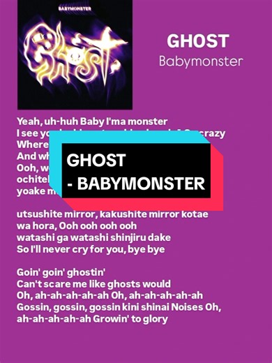 GHOST - BABYMONSTER: Lirik dan Penampilan Kpop